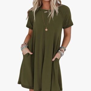 Olive Green Casual Dress